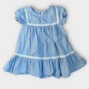 Old Navy Blue and White Striped Kids Casual Dress
